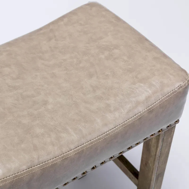 Tabouret de bar sans dossier 29", Marron / Gris / Noir, Similicuir, Individuel