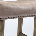 Tabouret de bar sans dossier 29", Marron / Gris / Noir, Similicuir, Individuel