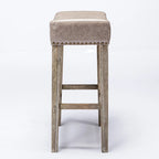 Tabouret de bar sans dossier 29", Marron / Gris / Noir, Similicuir, Individuel