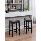 Tabouret de bar sans dossier 29", Marron / Gris / Noir, Similicuir, Individuel