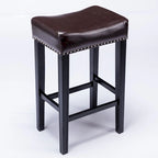 Tabouret de bar sans dossier 29", Marron / Gris / Noir, Similicuir, Individuel