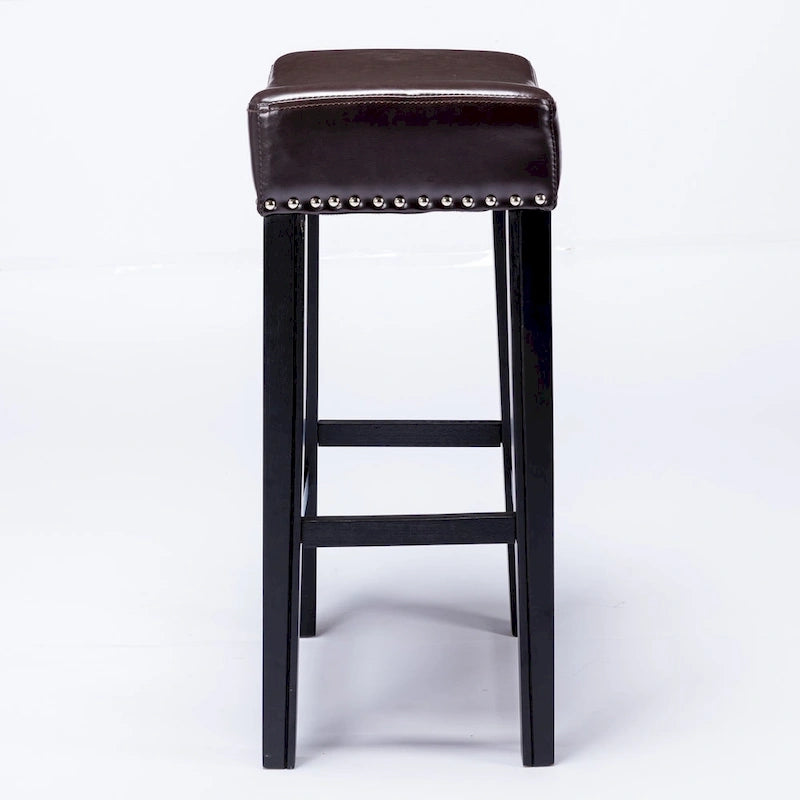Tabouret de bar sans dossier 29", Marron / Gris / Noir, Similicuir, Individuel
