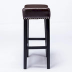 Tabouret de bar sans dossier 29", Marron / Gris / Noir, Similicuir, Individuel
