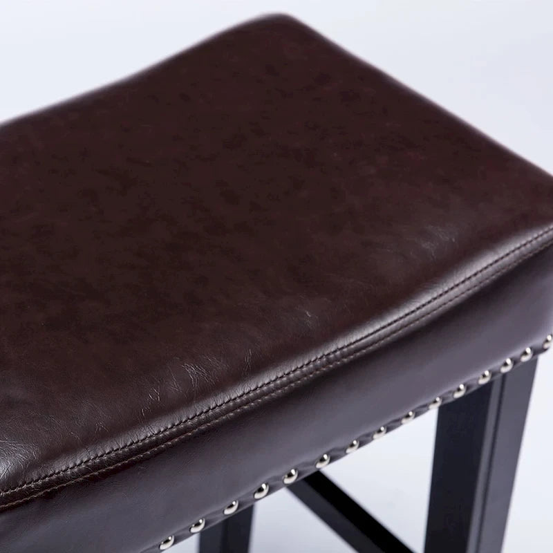 Tabouret de bar sans dossier 29", Marron / Gris / Noir, Similicuir, Individuel