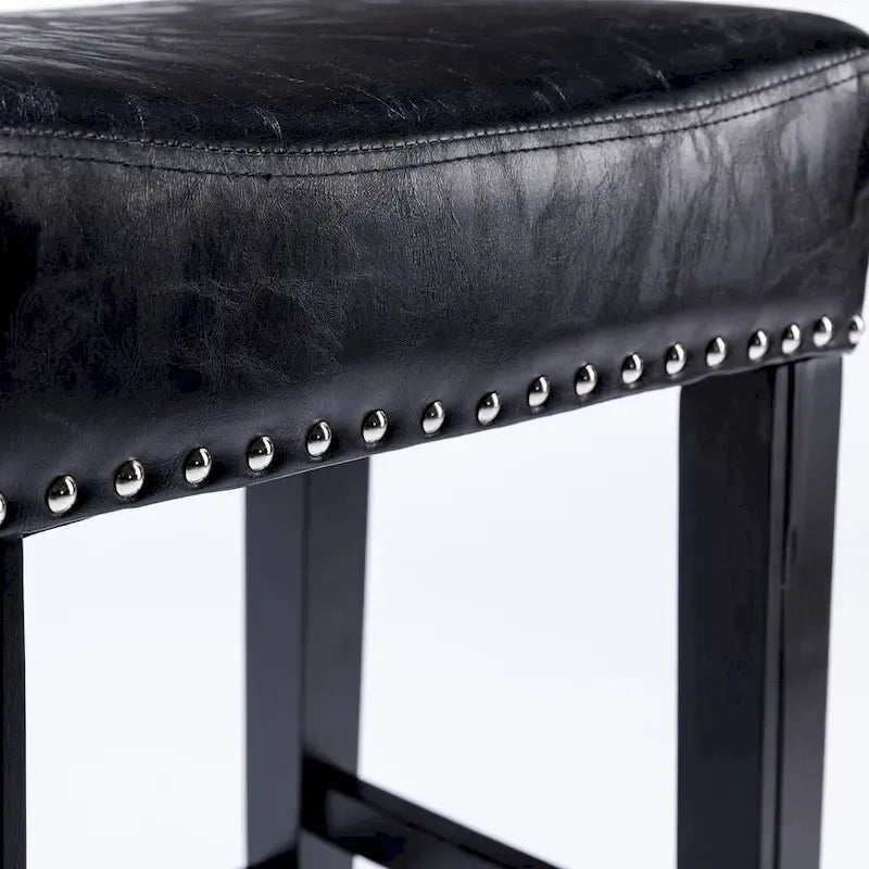 Tabouret de bar sans dossier 29", Marron / Gris / Noir, Similicuir, Individuel