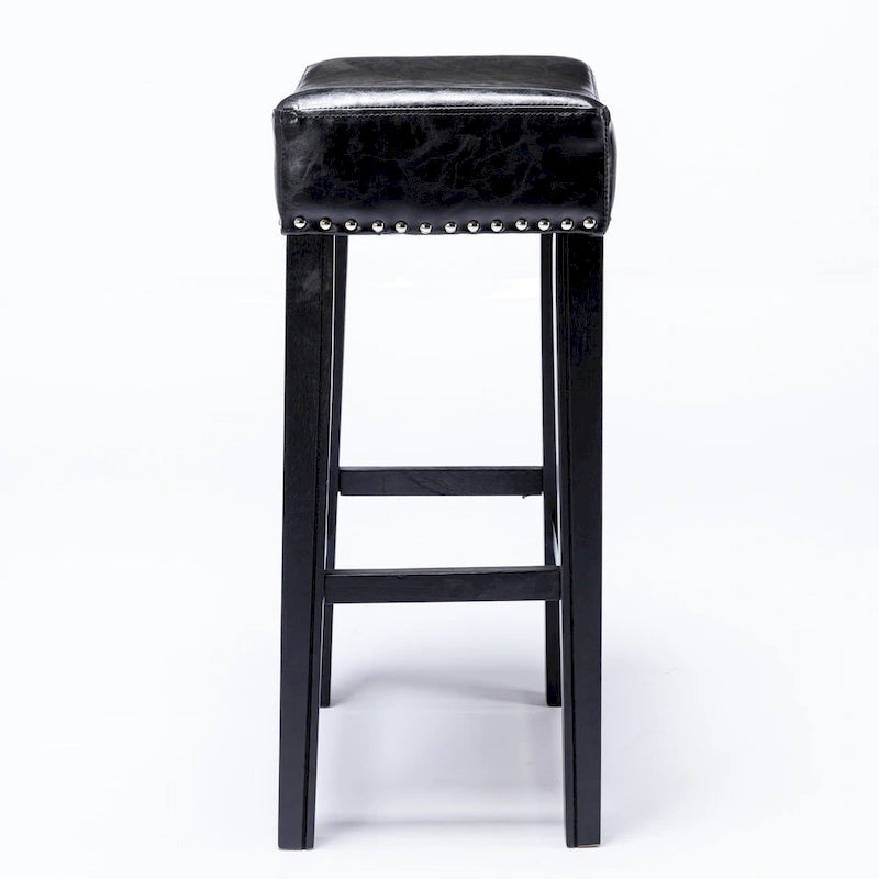 Tabouret de bar sans dossier 29", Marron / Gris / Noir, Similicuir, Individuel