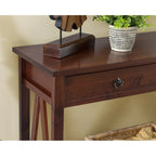 Console marron, un tiroir, 1 personne