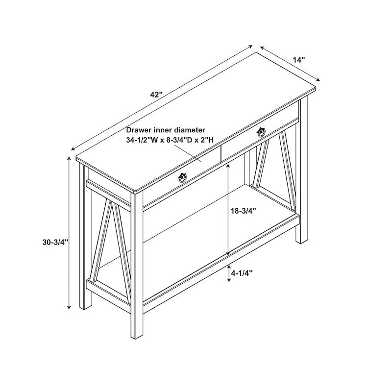 Console marron, un tiroir, 1 personne