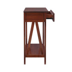 Console marron, un tiroir, 1 personne