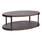 Table basse ovale Gauntlet Gray, bois et métal, 1 pièce