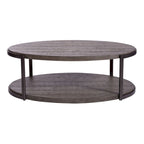 Table basse ovale Gauntlet Gray, bois et métal, 1 pièce
