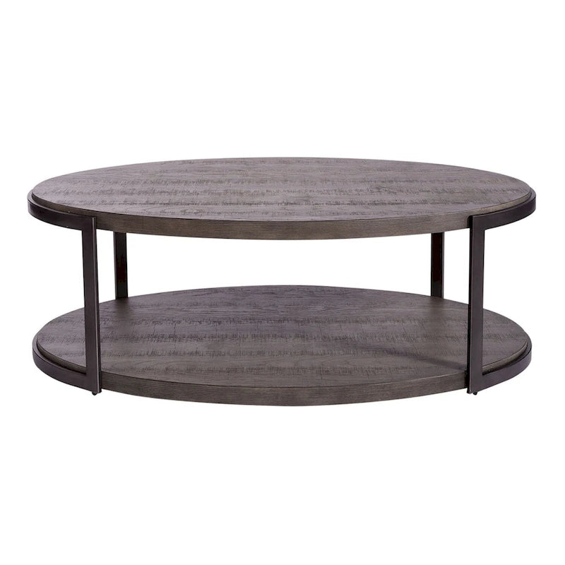 Table basse ovale Gauntlet Gray, bois et métal, 1 pièce