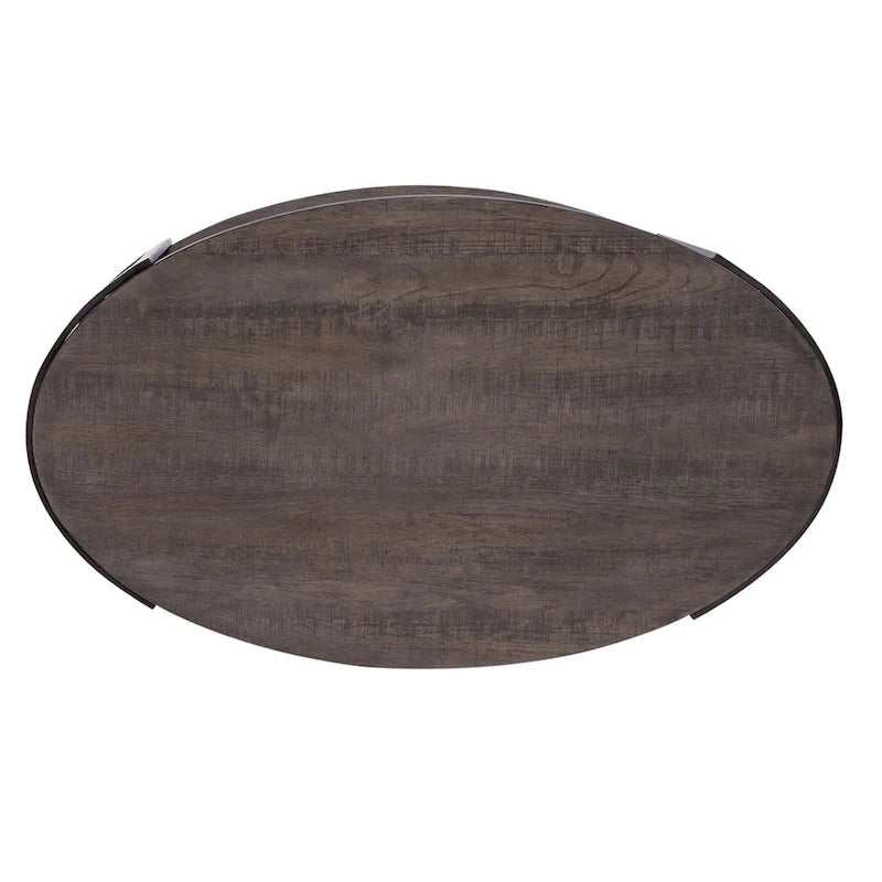 Table basse ovale Gauntlet Gray, bois et métal, 1 pièce