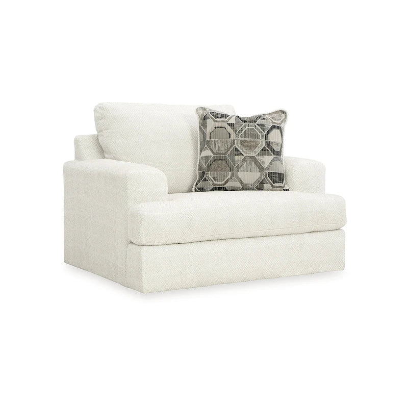 Fauteuil d'appoint surdimensionné en lin, une place