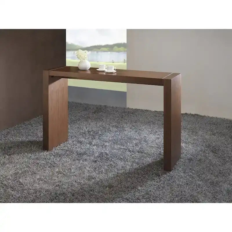 Table de bar en bois avec finition laquée blanc / noyer / gris / wengé, 2 places