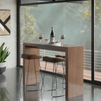 Table de bar en bois avec finition laquée blanc / noyer / gris / wengé, 2 places