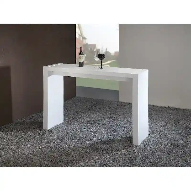 Table de bar en bois avec finition laquée blanc / noyer / gris / wengé, 2 places