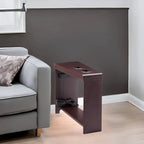 Table d'appoint à 2 niveaux avec station de charge, couleurs cerisier/expresso/noir/crème/blanc, pour 1 personne