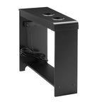 Table d'appoint à 2 niveaux avec station de charge, couleurs cerisier/expresso/noir/crème/blanc, pour 1 personne