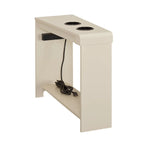 Table d'appoint à 2 niveaux avec station de charge, couleurs cerisier/expresso/noir/crème/blanc, pour 1 personne