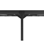 Lit plateforme King Size en métal noir avec tête de lit ondulée, convient pour 1 matelas