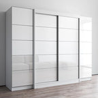 Ensemble d'armoires portes vitrées grises / noires / blanches (3 pièces)