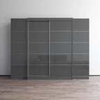 Ensemble d'armoires portes vitrées grises / noires / blanches (3 pièces)