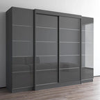 Ensemble d'armoires portes vitrées grises / noires / blanches (3 pièces)