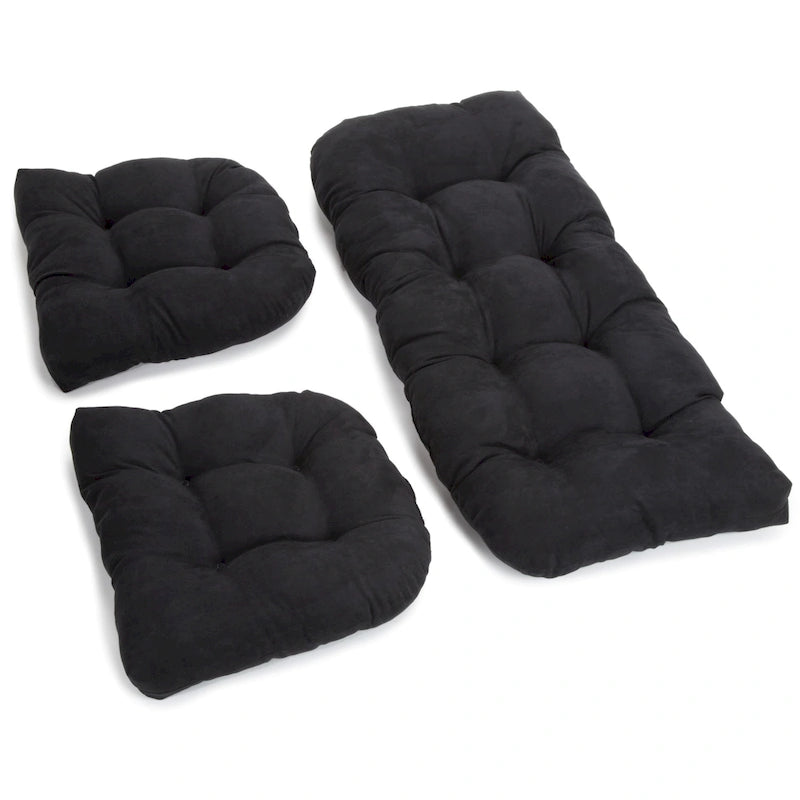 Ensemble de coussins pour banquette en microsuède touffeté, plusieurs couleurs, 3 pièces
