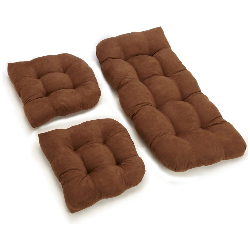 Ensemble de coussins pour banquette en microsuède touffeté, plusieurs couleurs, 3 pièces