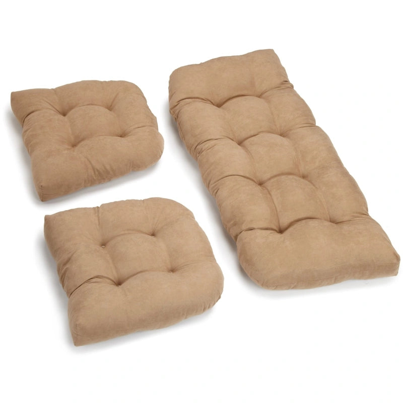 Ensemble de coussins pour banquette en microsuède touffeté, plusieurs couleurs, 3 pièces