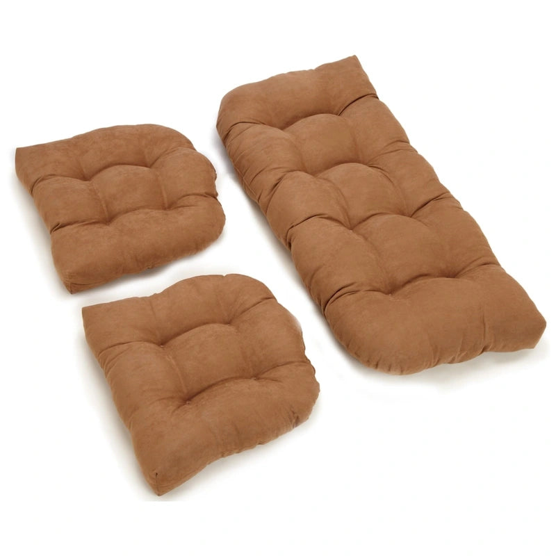 Ensemble de coussins pour banquette en microsuède touffeté, plusieurs couleurs, 3 pièces