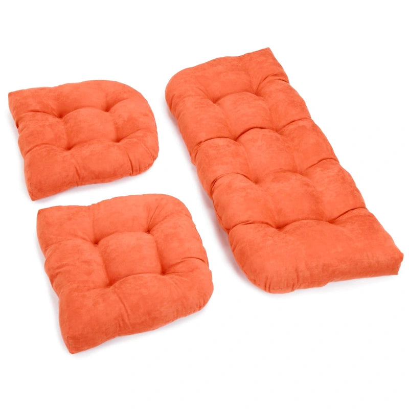 Ensemble de coussins pour banquette en microsuède touffeté, plusieurs couleurs, 3 pièces
