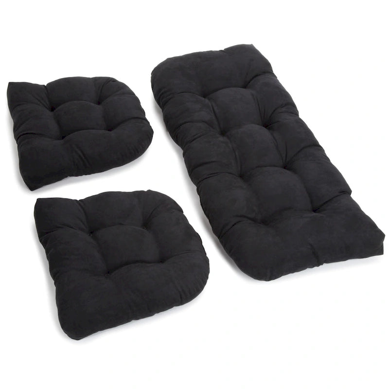 Ensemble de coussins pour banquette en microsuède touffeté, plusieurs couleurs, 3 pièces