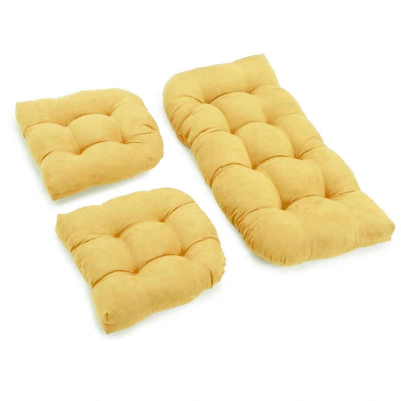 Ensemble de coussins pour banquette en microsuède touffeté, plusieurs couleurs, 3 pièces