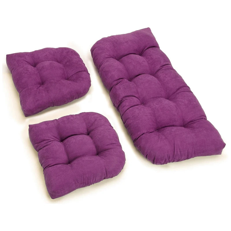 Ensemble de coussins pour banquette en microsuède touffeté, plusieurs couleurs, 3 pièces