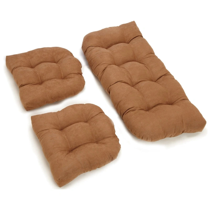 Ensemble de coussins pour banquette en microsuède touffeté, plusieurs couleurs, 3 pièces