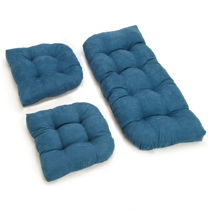 Ensemble de coussins pour banquette en microsuède touffeté, plusieurs couleurs, 3 pièces