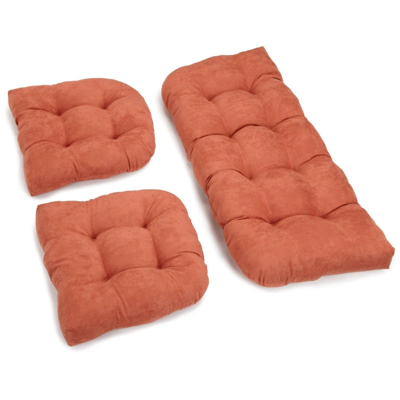 Ensemble de coussins pour banquette en microsuède touffeté, plusieurs couleurs, 3 pièces