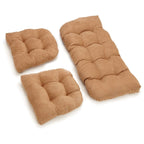 Ensemble de coussins pour banquette en microsuède touffeté, plusieurs couleurs, 3 pièces