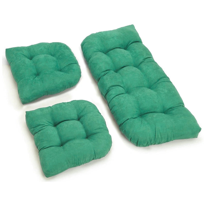 Ensemble de coussins pour banquette en microsuède touffeté, plusieurs couleurs, 3 pièces