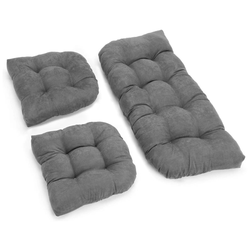 Ensemble de coussins pour banquette en microsuède touffeté, plusieurs couleurs, 3 pièces