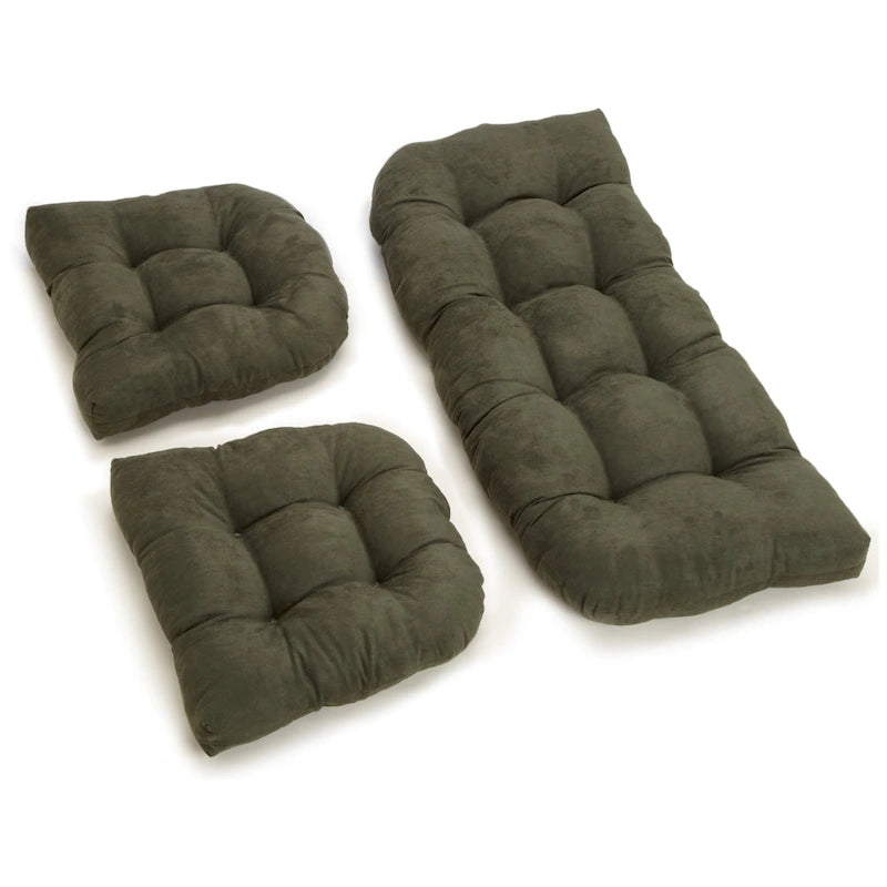 Ensemble de coussins pour banquette en microsuède touffeté, plusieurs couleurs, 3 pièces
