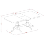 Ensemble de salle à manger 9 pièces Saddle Brown, table à rallonge et 8 chaises à lattes (assise en bois ou rembourrée), 8 places