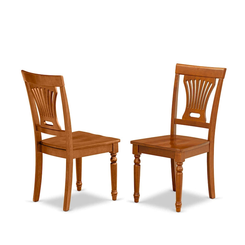 Ensemble de salle à manger 9 pièces Saddle Brown, table à rallonge et 8 chaises à lattes (assise en bois ou rembourrée), 8 places
