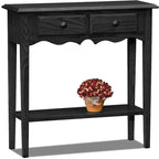 Console 2 tiroirs Chêne noir / Chêne moyen
