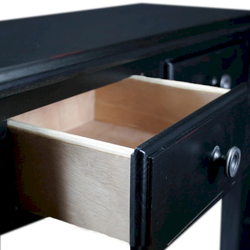 Console 2 tiroirs Chêne noir / Chêne moyen