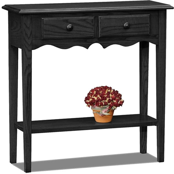 Console 2 tiroirs Chêne noir / Chêne moyen