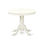 Ensemble de salle à manger rond Lin Blanc avec chaises Parson en cuir PU blanc, 3 ou 5 pièces