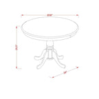 Ensemble de salle à manger rond Lin Blanc avec chaises Parson en cuir PU blanc, 3 ou 5 pièces